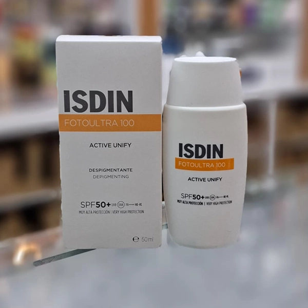 کرم ضد آفتاب ایزدین اکتیو یونیفای ضد لک بی رنگ اصل SPF50 اصل 50 میل | ISDIN FOTOULTRA 100 ACTIVE UNIFY spf50